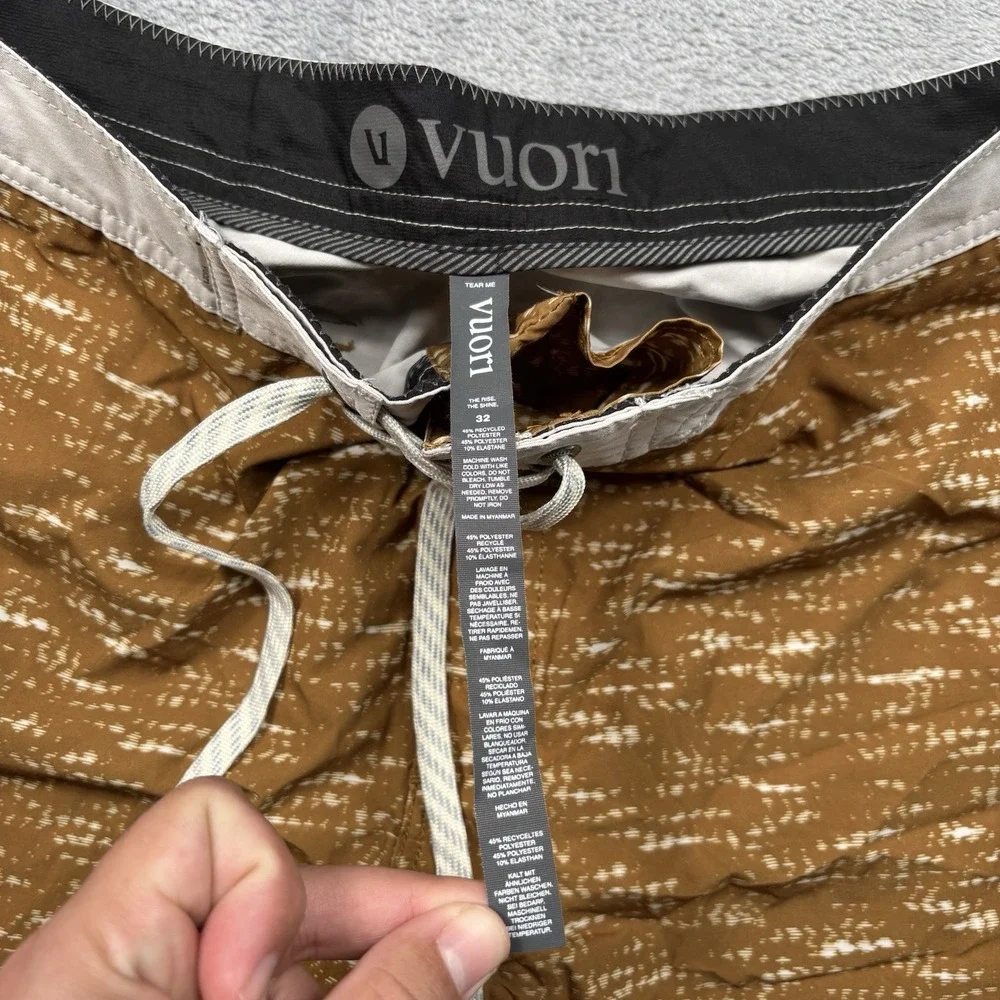 Vuori Cruise Boardshort Caramel Slub V314 CSB Men's Swim Trunk Size 32